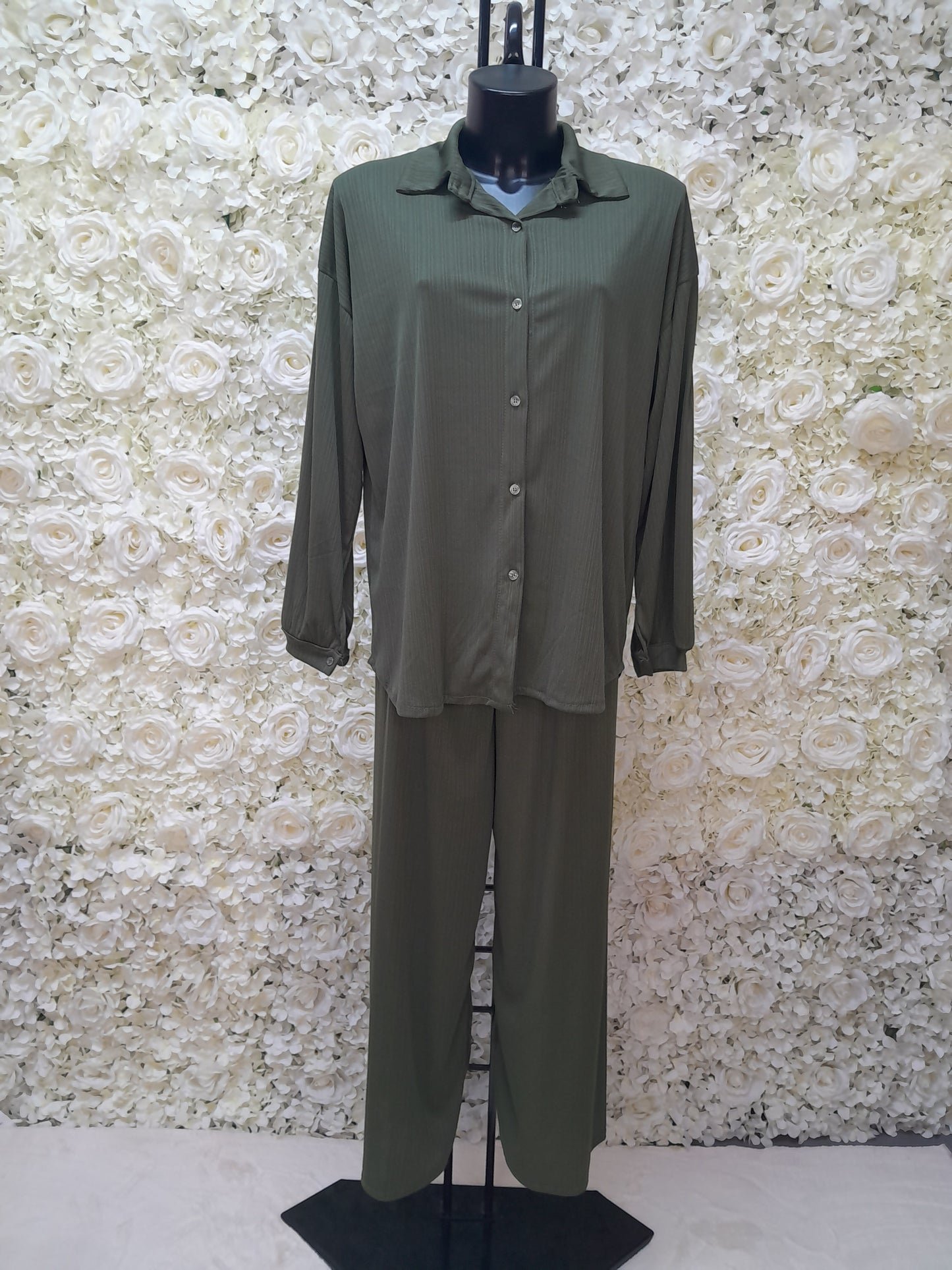 Button Shirt With Trouser 12 Color