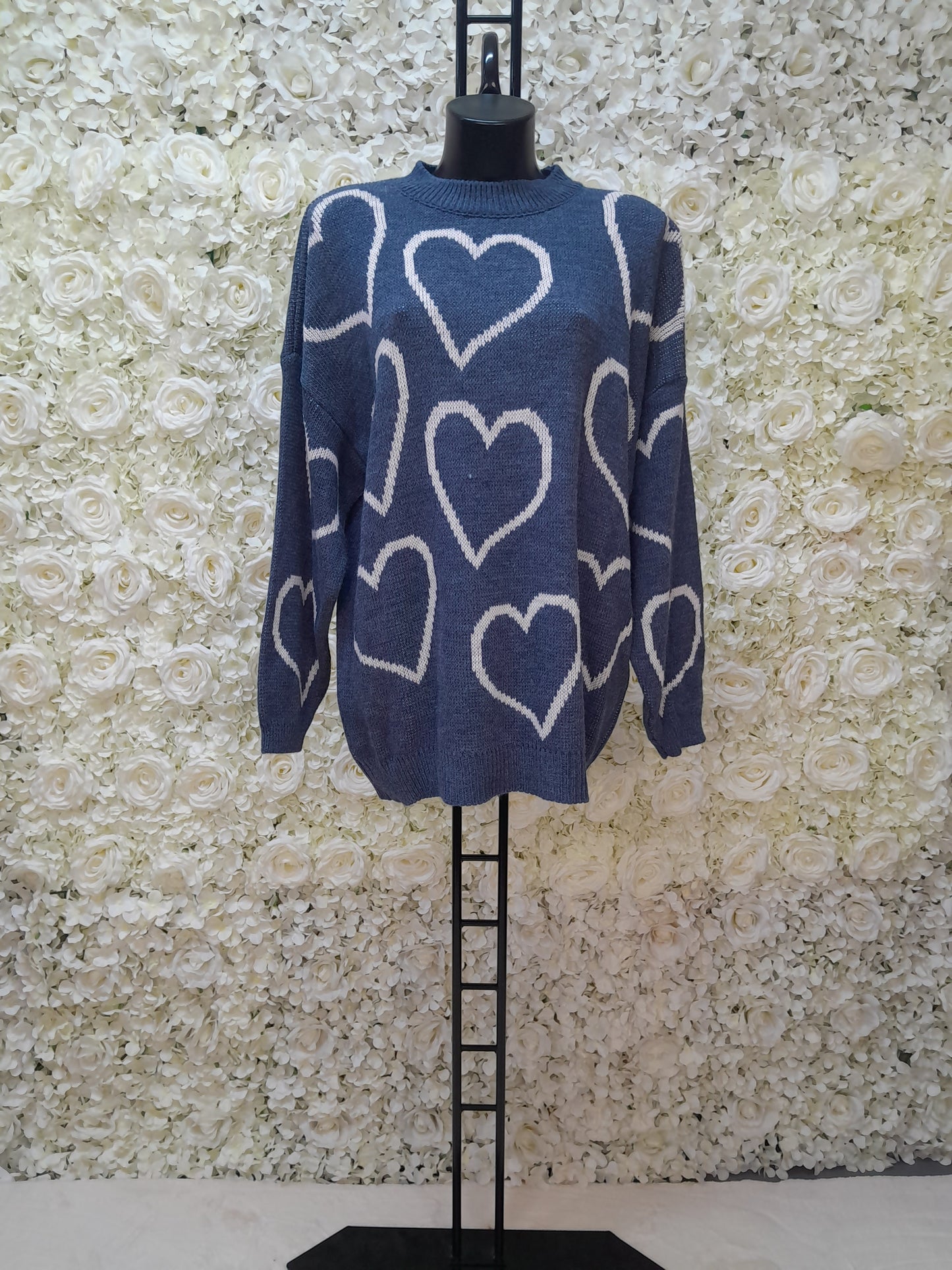 Sweater High Neck Heart Design 5 Color