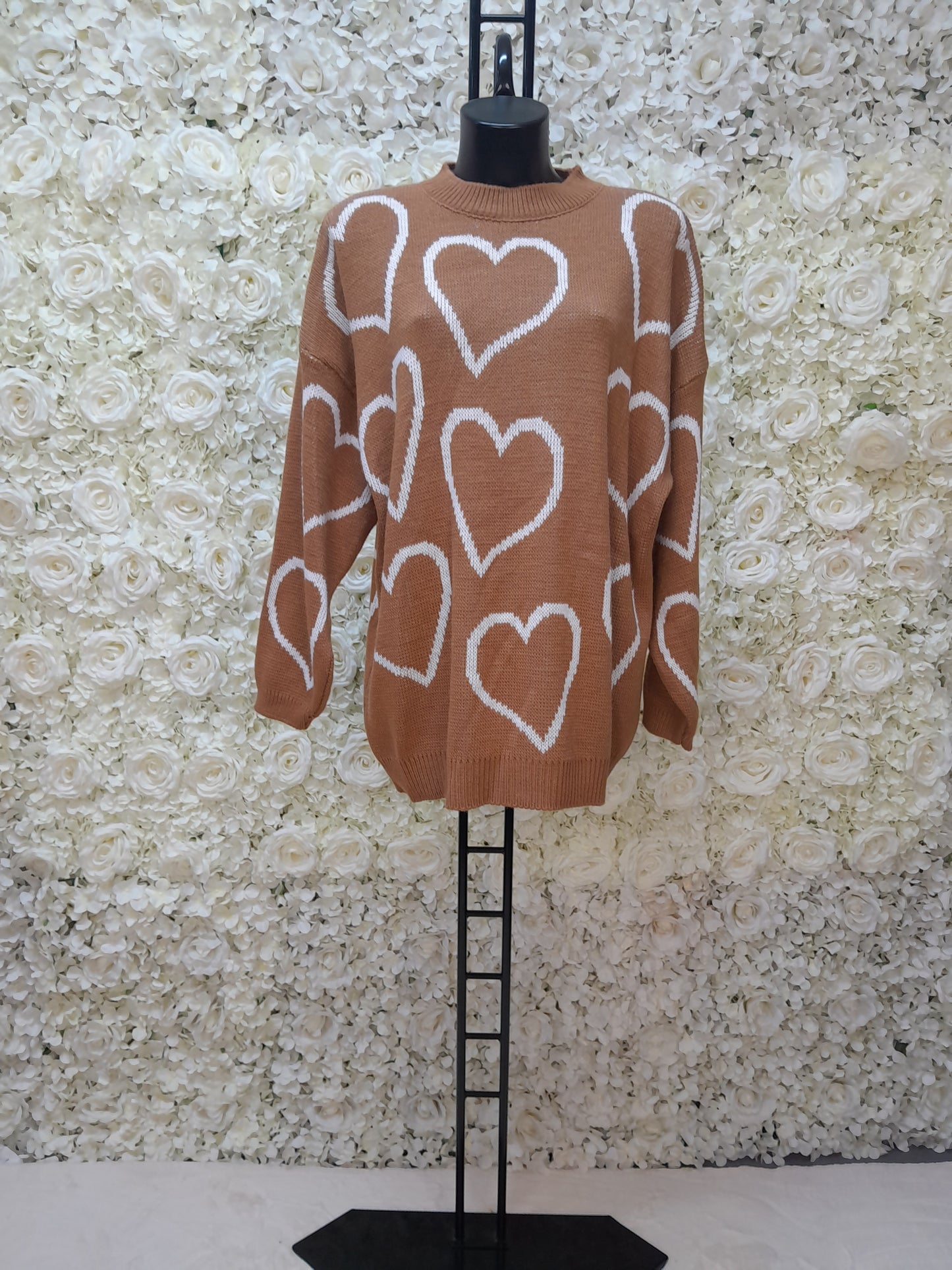 Sweater High Neck Heart Design 5 Color