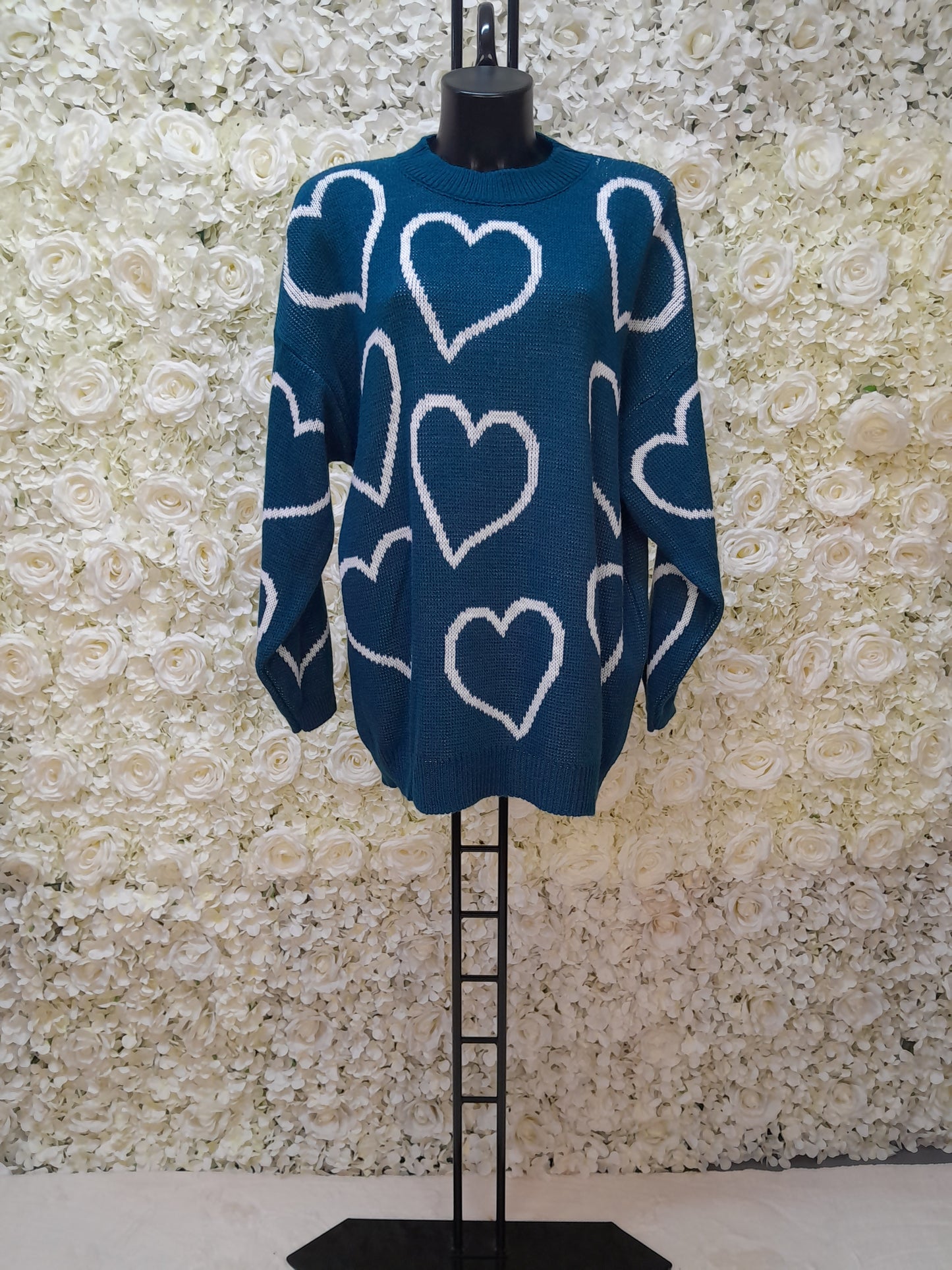 Sweater High Neck Heart Design 5 Color